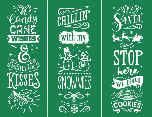 Alinacutle Candy Cane Wishes Silkscreen Stencil,Reusable Self-Adhesive Silk Screen Printing, Sentiments Template,for Printing on Wood/Fabric/Paper,8.5" x 11“ - color: Candy CANE WISHES