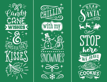 Alinacutle Candy Cane Wishes Silkscreen Stencil,Reusable Self-Adhesive Silk Screen Printing, Sentiments Template,for Printing on Wood/Fabric/Paper,8.5" x 11“ - color: Candy CANE WISHES
