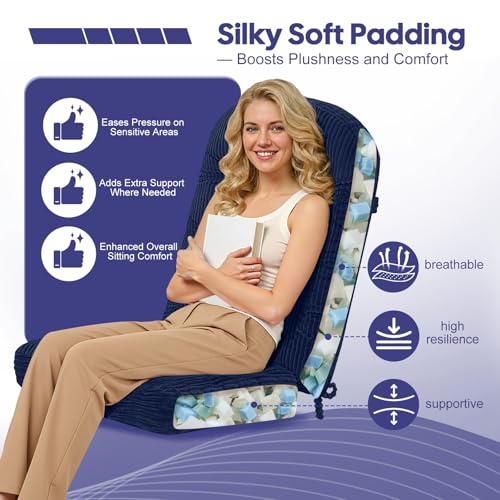 idee-home Rocking Chair Cushions Indoor, Glider Rocker Replacement Cushions - color: Navy, size: 28 X 19 X 4 In & 16 X 19 X 4 In