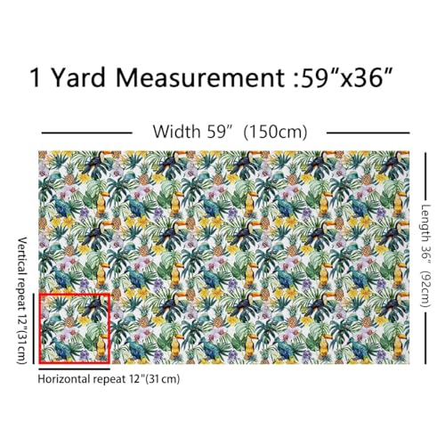 Feelyou Palm Leaf Upholstery Fabric Soft 1 Yards - color: Multi 24, size: 1 Yard