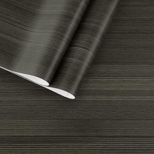 Black/Grey Wood Grain Contact Paper Counter Top Peel and Stick Waterproof - color: Black, size: 15.7" x 118"