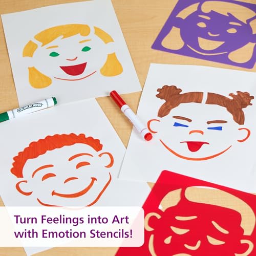 Emotional Stencils Set of 6, Homeschool, Home School Use - style: Emotions 6PK