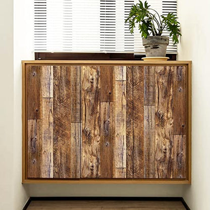 Yun-aeon Natural Wood-Brown Contact Paper Peel and Stick Wallpaper - color: Natural Wood-brown, size: 17.3" x 236"