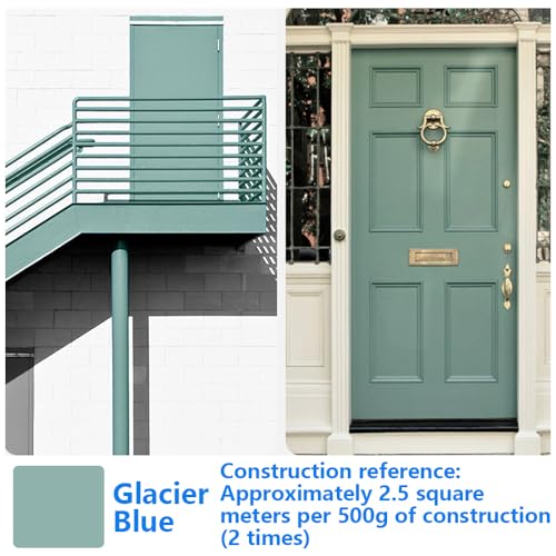 Wood and Metal Paint 2-in-1 Brush (6.35oz, Glacier Blue) Convenient Solid Wood Furniture Repair, Outdoor Metal Coating - color: Glacier Blue, size: 6.35 Fl Oz (Pack of 1)