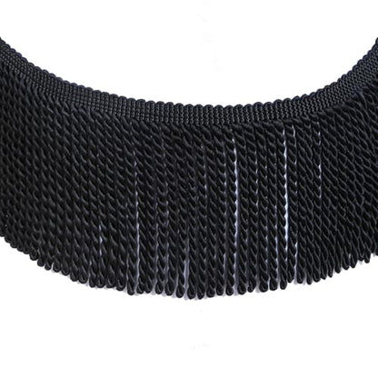 5 Yard Curtain Bullion Fringe Trim-Rayon Tassel Embellishments - color: black