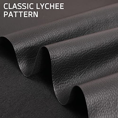 Marine Vinyl Upholstery Faux Leather Fabric, 1 Yard Black - color: Black, size: 1 Yard 55" x 36" (Pre-cut)