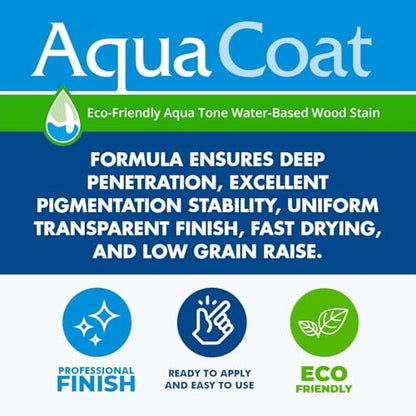 Aqua Coat Aqua Tone Water-Based Wood Stain (5-Gallon, Brown Cherry) - color: Brown Cherry, size: 5 Gallon