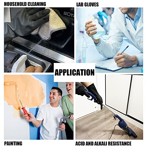 Chemical Resistant Latex Gloves, Cleaning Protective Safety Work - color: Small/12''