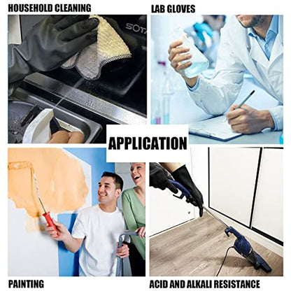 Chemical Resistant Latex Gloves, Cleaning Protective Safety Work - color: Small/12''