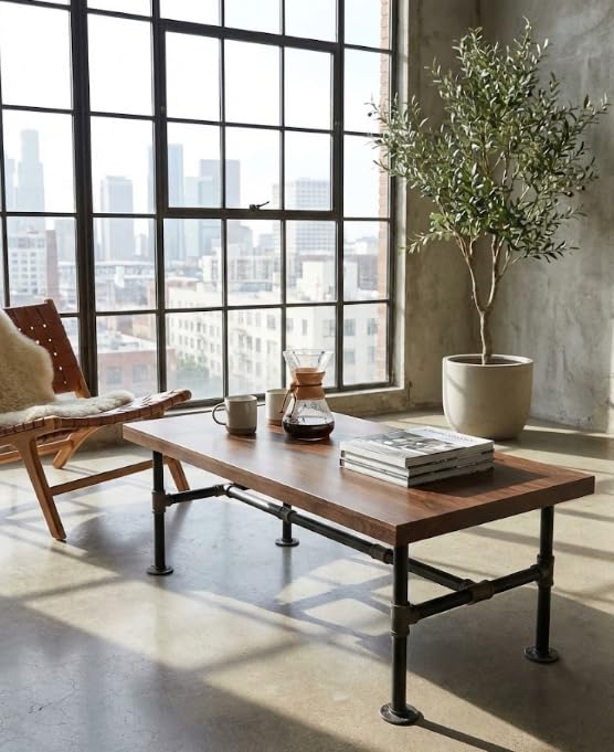 16" x 43" Industrial Pipe Table Leg Set - size: 16'' x 43''