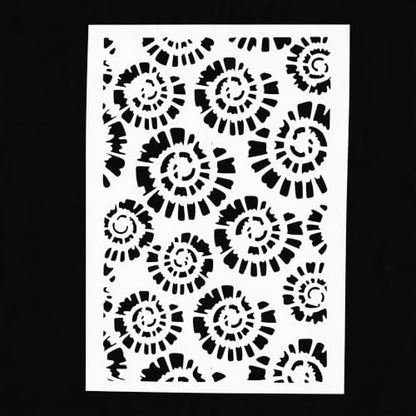 TIAMECH A4 Reusable Abstract Spiral Flower Stencil for Painting - color: Abstract Spiral Flower