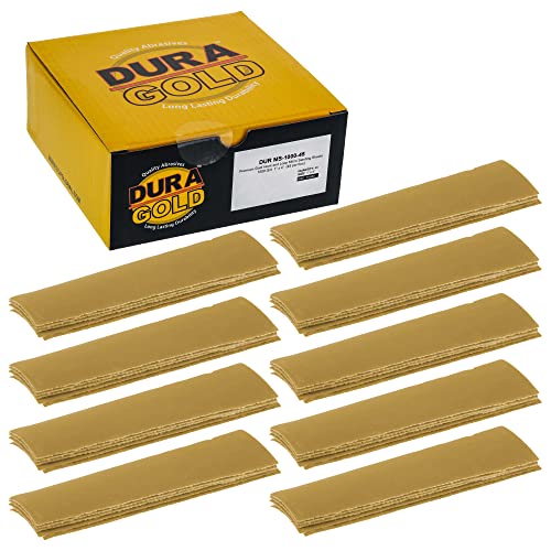 Dura-Gold Premium 1" x 4" Gold Sandpaper Micro Sheets, 1000 Grit, Box of 45 - style: 1000 Grit