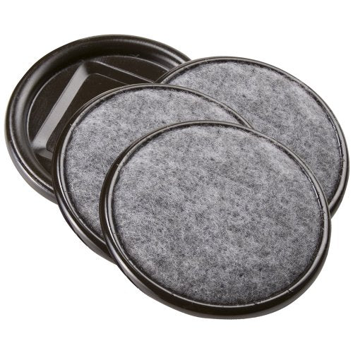 SoftTouch 2-1/2" Round Reusable Carpet Bottom Furniture Caster Cups for Office Chairs, Desks, and Carts, Furniture Wheel Caster Cups for Carpet and Hardwood Surfaces, 4-Pack, Brown - size: 2-1/2 Inch, 4 Pack, style: Round