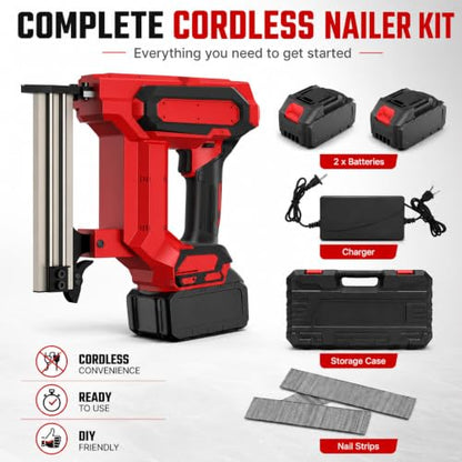 Heavy Duty Cordless Brad Nailer with 4500 Nails, 21V Battery Powered
