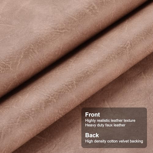 Faux Leather Fabric, Soft Synthetic PU Fabric Material, Thick Durable Synthetic Repholstery Leather Vinyl, Soft Touch Distressed DIY Crafts, Upholstery - Individual 1 Yards Cut 36" x 54"- Pink - color: Pink