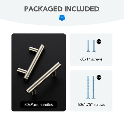 HOME EDIT Brushed Nickel Cabinet Handles, Drawer Pulls, 2-1/2 Inch, 30 Pack - color: Brushed Nickel, size: 2-1/2 Inch Hole Center