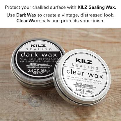 KILZ Chalk Style Paint, Interior, Ultra Flat, Platinum Ring, 1 Quart - color: Platinum Ring