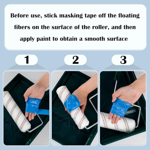 Mister Rui 9 Inch Paint Roller Kit with Microfiber Covers & Extension Pole - size: 11 Pack 9 Inch Paint Roller Kit & Extension Pole