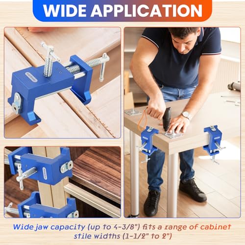 Cabinet Clamps 4 Pack, Protective Pads Included (Blue) - color: Blue