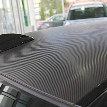 LZLRUN 3D Black Carbon Fiber Car Vinyl Wrap Self-Adhesive Film 5ft x 20ft - color: Black, size: 5ft x 20ft