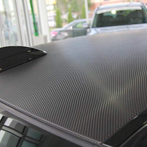 LZLRUN 3D Black Carbon Fiber Car Vinyl Wrap Self-Adhesive Film 5ft x 50ft - color: Black, size: 5ft x 50ft