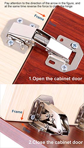 2-Pack Hidden Hinges for Cabinet Doors Frameless, Concealed Cabinet Hinges, 90 Degree Surface Mount Hinges - size: 2 Pack