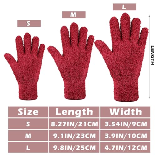 Patelai 3 Pairs Microfiber Dusting Gloves for Plants Leaf, Small - color: Brown, Dark Green, Dark Red, size: Small