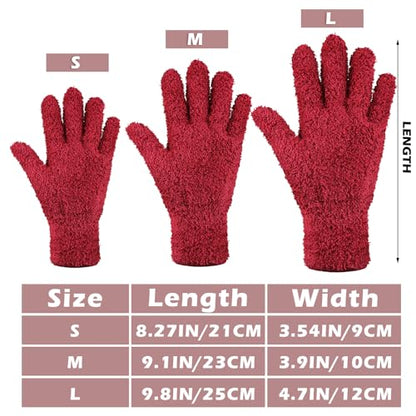 Patelai 3 Pairs Microfiber Dusting Gloves for Plants Leaf, Small - color: Brown, Dark Green, Dark Red, size: Small
