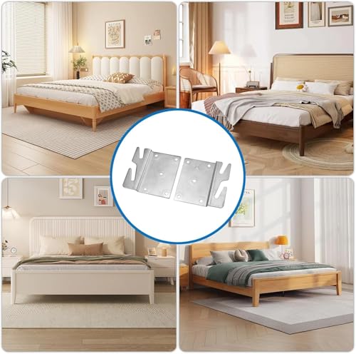 Universal Wood Bed Rail Hook Plates, 2Pcs
