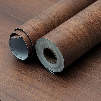 Large Walnut Wood Contact Paper Peel and Stick Wood Wallpaper Removable Self-Adhesive Wooden Grain Vinyl Wrap for Bedroom Kitchen Cabinet Countertop Furniture Decor 48x354 inch Matte Thicken - size: 48" x 354"