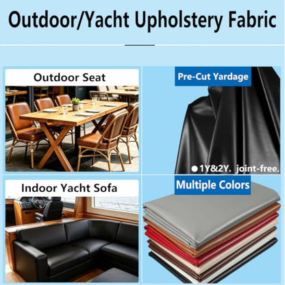 Picheng Vinyl Uholstery Faux Leather: 54" x 72" Soft Durable Marine Vinyl - color: Black, size: 2Yard（54"x72"）