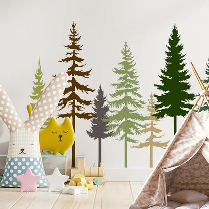 8pcs Large Pine Tree Stencils 32.5'' - 34'' Tree Wall Stencils - style: Large Pine Tree