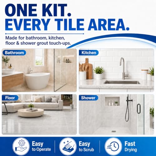Tile Grout Repair Kit, 2 Pack Fast Drying Grout Sealer Tube