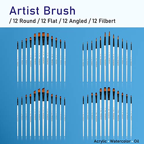 Falling in Art 48 PCS Painting Brushes Sets, Artist Paintbrushes - style: 48 PCS Brush Set