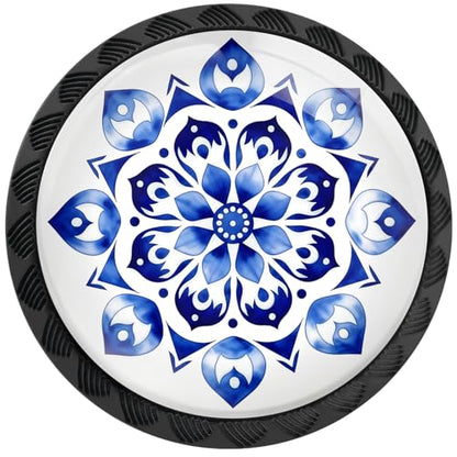 12 Pack Mandala Flower Cabinet Knobs for Kitchen Bathroom - size: 12PCS - 1.37"L x 1.1"W
