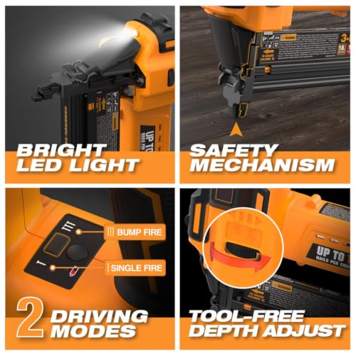 Freeman 20V Cordless 3-in-1 Nailer Kit – 1300 Shots/Charge | PE20V31618G - style: 3-in-1 16 and 18 Nailer/Stapler Kit