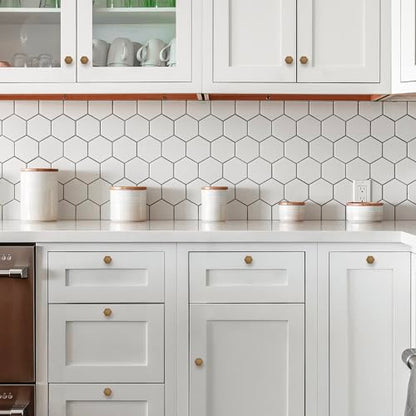 Antique Brass Cabinet Knobs 1.1 in Hexagon 15 Pack Solid Kitchen Hardware - color: Antique Brass