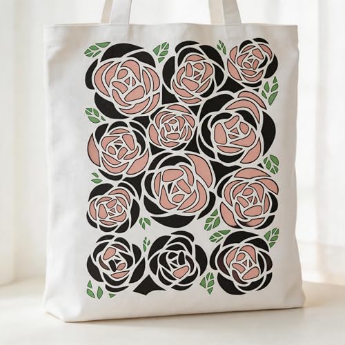 TIAMECH A4 Reusable Rose Bouquet Stencil for Painting - color: Rose Bouquet