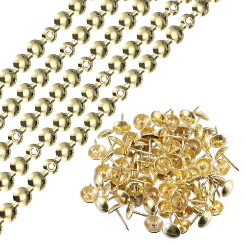 uxcell 10Pcs Upholstery Tacks Strips Nail Trims 1Meter 11mm Gold - color: Gold