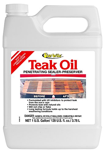 STAR BRITE Teak Oil, Long-Lasting, UV-Resistant Wood Sealer & Preserver - style: 1 Gallon