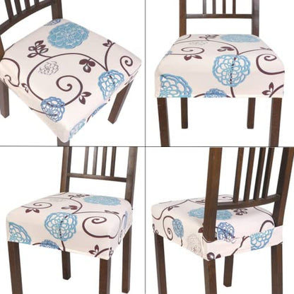 SearchI Dining Chair Seat Covers Set of 4, Rear Covered, Ball Flower - color: Ball Flower