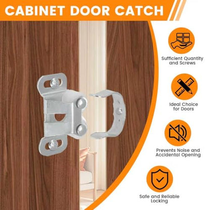 6 Set Mobile Home Cabinet Door Catch, Cupboard Closet Double Post Roller