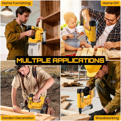 18 Gauge 2-in-1 Cordless Brad Nailer & Staple Gun, Compatible with DeWalt 20V MAX Batteries(No Battery),Includes 1000 Brad Nails & Staples for Home Improvement, DIY & Woodworking