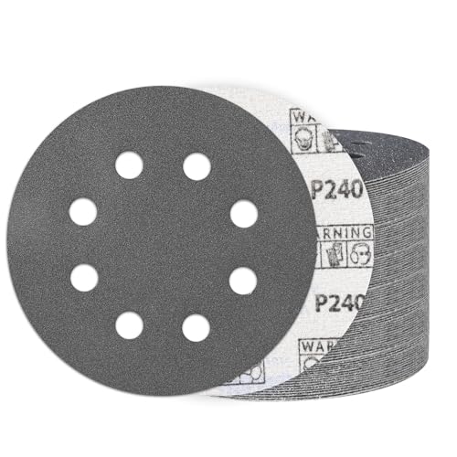 100PCS 5 Inch Sanding Discs 240 Grit, Wet Dry Hook and Loop Sandpaper - style: 240Grit