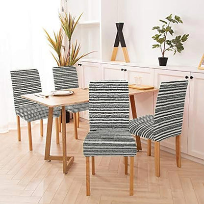 Mrcrypos Dining Chairs Covers Abstract Black Dye Fabric Slipcover Chair Cover Set of 4 Elastic Chairs Covers for Kitchen Living Room Restaurant - color: Abstract-6, size: 4