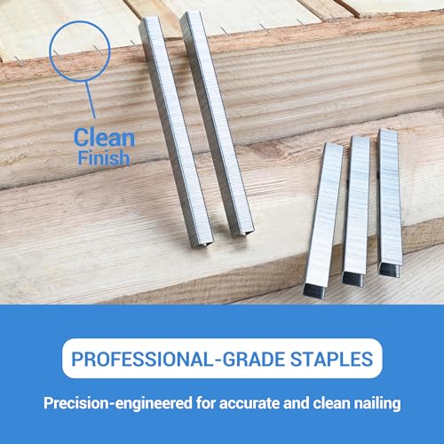 meite 71/12 22 Gauge 304 Stainless Steel Upholstery Staples, 3/8-Inch Crown with 1/2-Inch Leg Length, Heavy Duty Staples for Construction, Furniture, Crafts & DIY Projects (5 Boxes) - size: 1/2" (12 mm), style: 5 Boxes