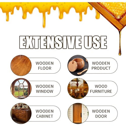 3Pcs Beeswax Spray Furniture Polish, Original Natural Beeswax Care Spray, Wood Cleaner, Wood Floor Polish for Living Room,Kitchen,Wooden Furniture Floors(120ml+Sponge+Cloth)