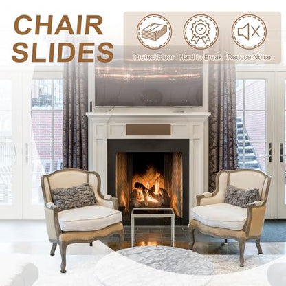 PATIKIL 1.1" Dia Chair Slides 24Pcs Nail on Furniture Glides White - color: White, size: 1.1"