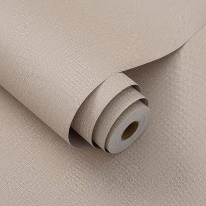 Haimin Fabric Wallpaper 24" x 393" Peel and Stick Textured Contact Paper - color: Yellow and Brown
