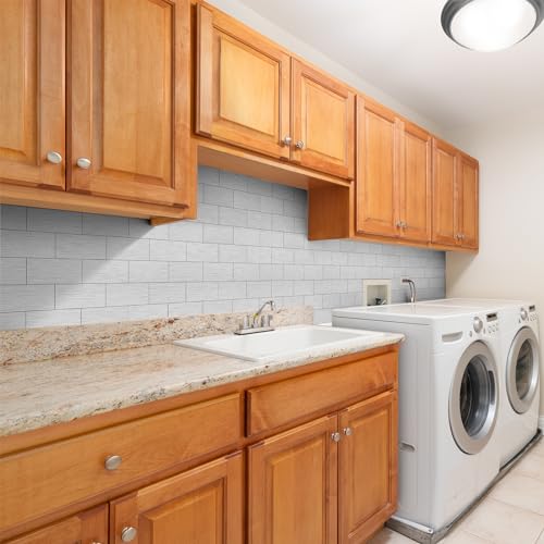 StyloVue 100 Pieces Peel and Stick Backsplash for Kitchen, 3" x 6" PVC Subway Tile Upgraded Brushed Stainless Backsplash Stick on Tile Elevate Kitchen, Bathroom, Fireplace,RV - color: Brushed Stainless